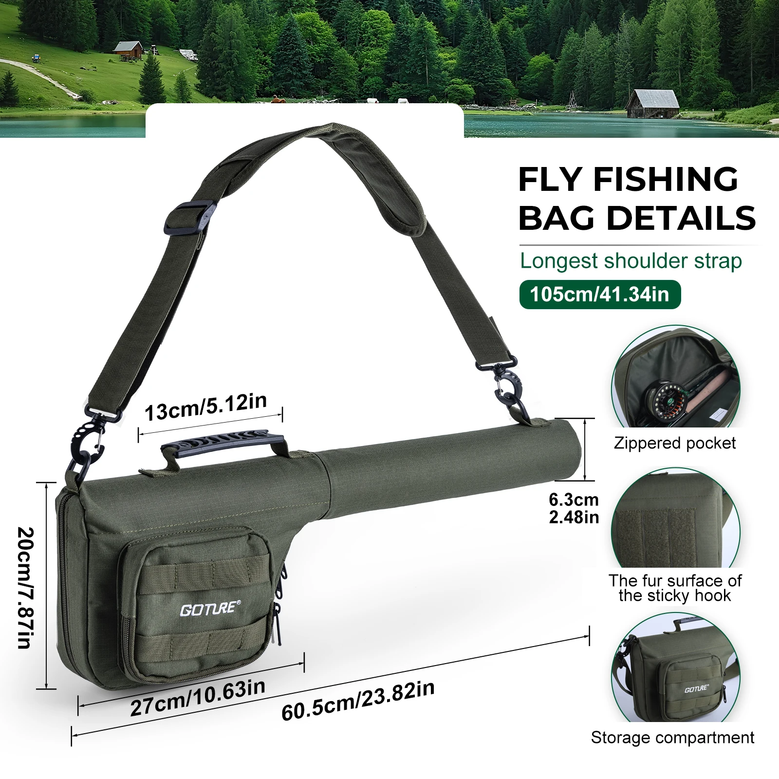 Goture Fly Fishing Rod and Reel Combo with Fly Rod & Gear Case, 9FT 4-Piece Fly Rod, Pre-Spooled Reel, Fly Line, Flies, Tool