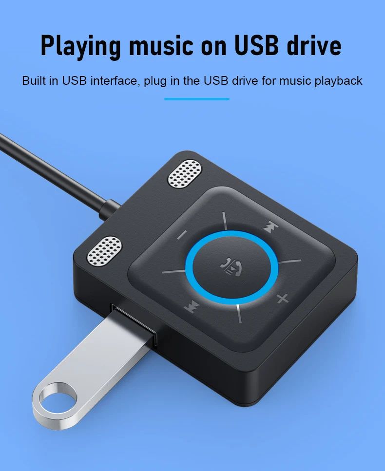 USB Bluetooth 6.0 Car Receiver Adapter with Mics and Noise Cancellation, 3.5Mm USB AUX Bluetooth Receiver Car Kit Stereo Audio