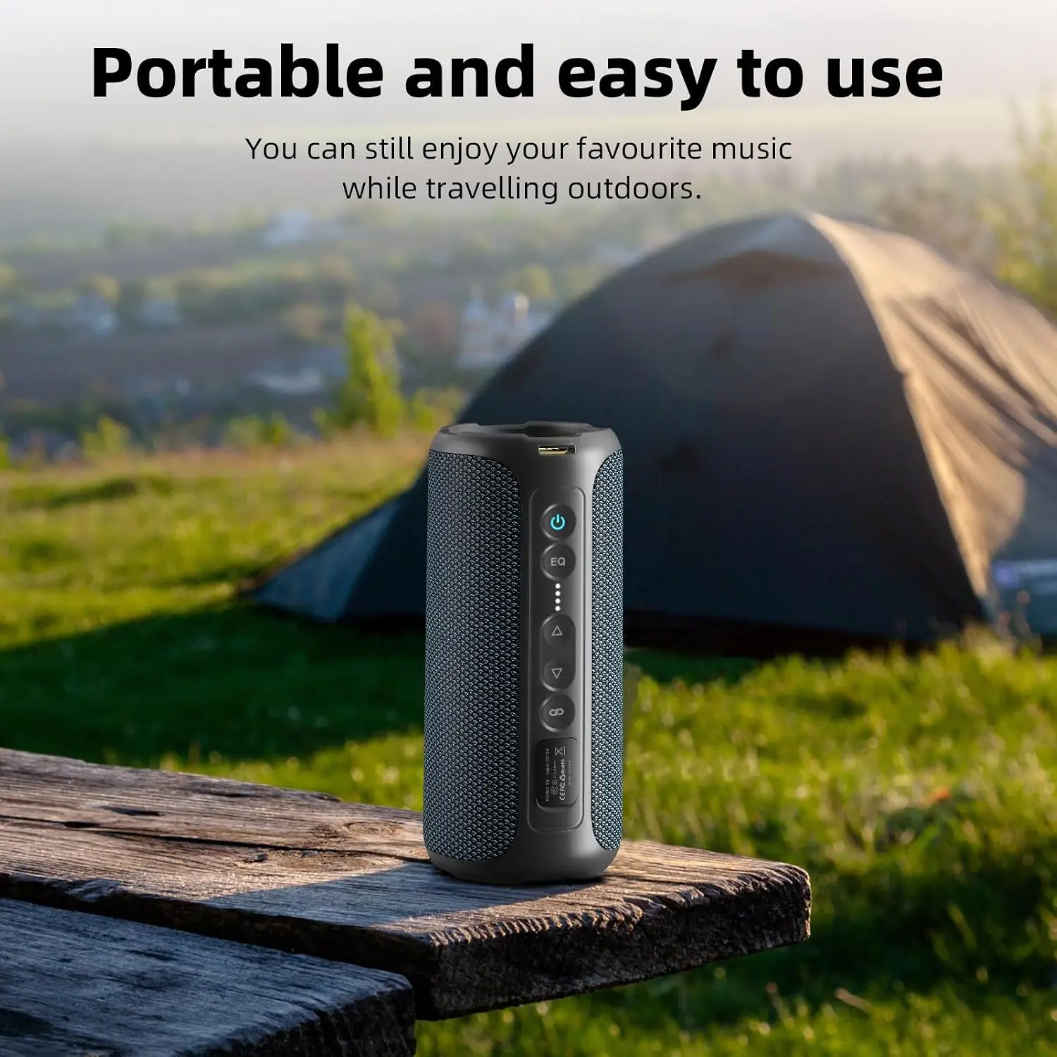 Ortizan Bluetooth Speakers 40W TWS Portable Speaker with Stereo Sound Bass, Bluetooth 5.3 Wireless USB Type C Outdoor, 6600mAh Battery