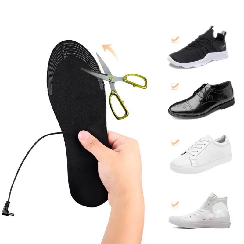 USB Heated Shoe Insoles for Feet Warm Sock Pad Mat Electrically Heating Insoles Washable Warm Thermal Insoles man women