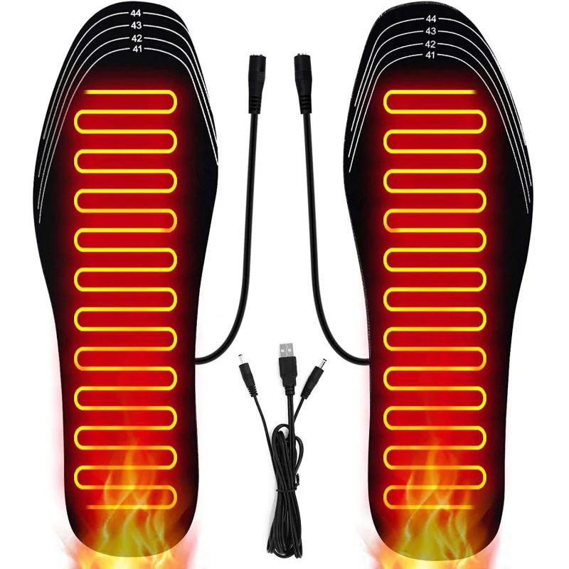 USB Heated Shoe Insoles for Feet Warm Sock Pad Mat Electrically Heating Insoles Washable Warm Thermal Insoles man women