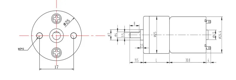 JGA25-370 Dc Vertraging Motor Met Encoder Snelheid Meten Code Disc Sterke Moment 6V 12V 24V