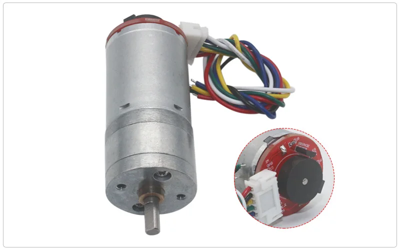 JGA25-370 Dc Vertraging Motor Met Encoder Snelheid Meten Code Disc Sterke Moment 6V 12V 24V
