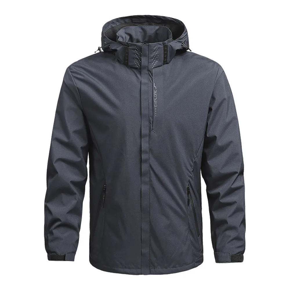 Men's Outdoor Waterproof Raincoat Lightweight Cycling Coat with Hood Streetwear Hiking Windproof Jacket Climbing Outdoor Jackets