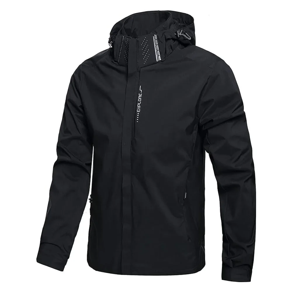 Men's Outdoor Waterproof Raincoat Lightweight Cycling Coat with Hood Streetwear Hiking Windproof Jacket Climbing Outdoor Jackets