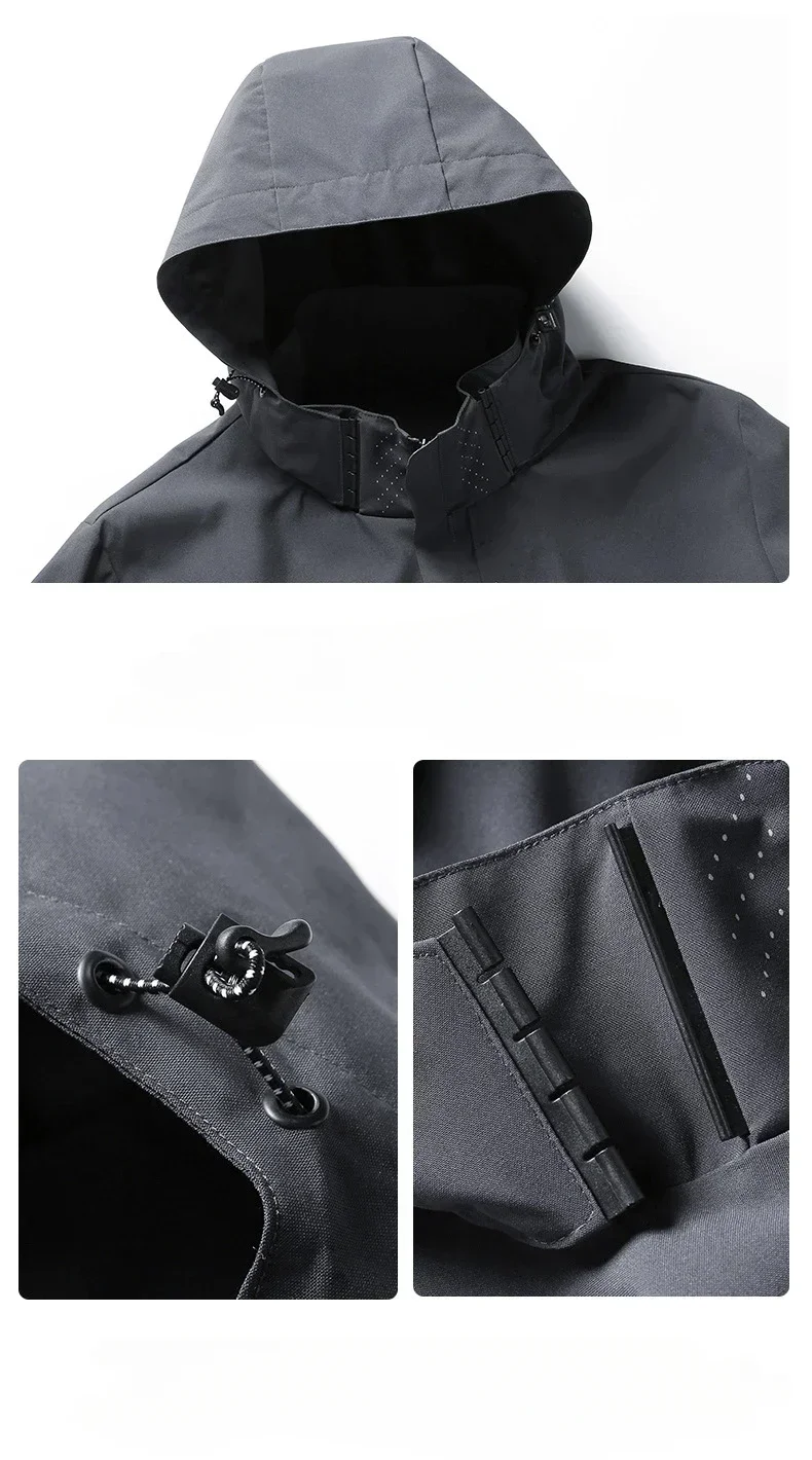 Men's Outdoor Waterproof Raincoat Lightweight Cycling Coat with Hood Streetwear Hiking Windproof Jacket Climbing Outdoor Jackets