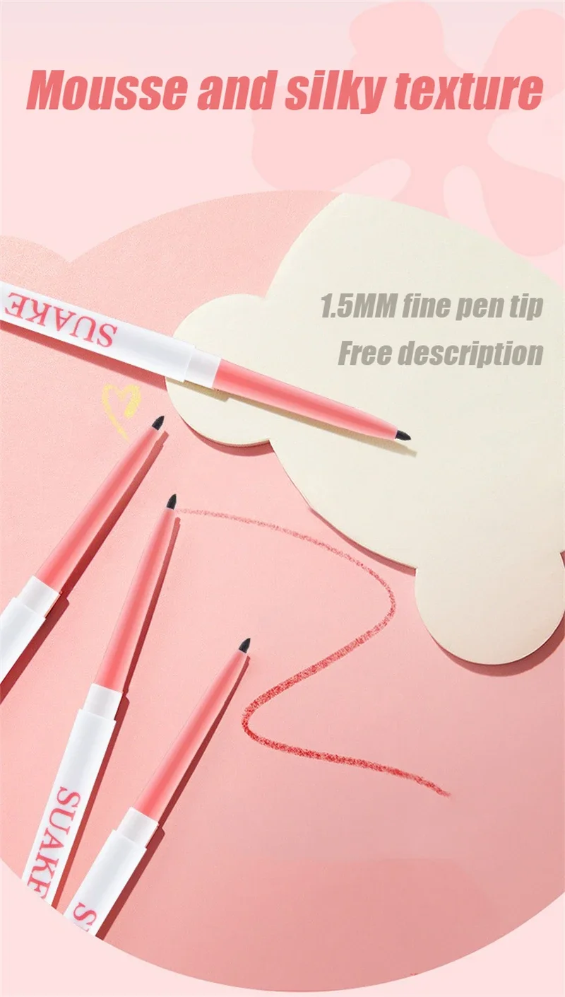 1pcs Beauty Eyeliner Pencil Eyeliner Gel Pen Waterproof Long Lasting Silkworm Pen Black Brown Eyeliner for Beginners Eye Makeup