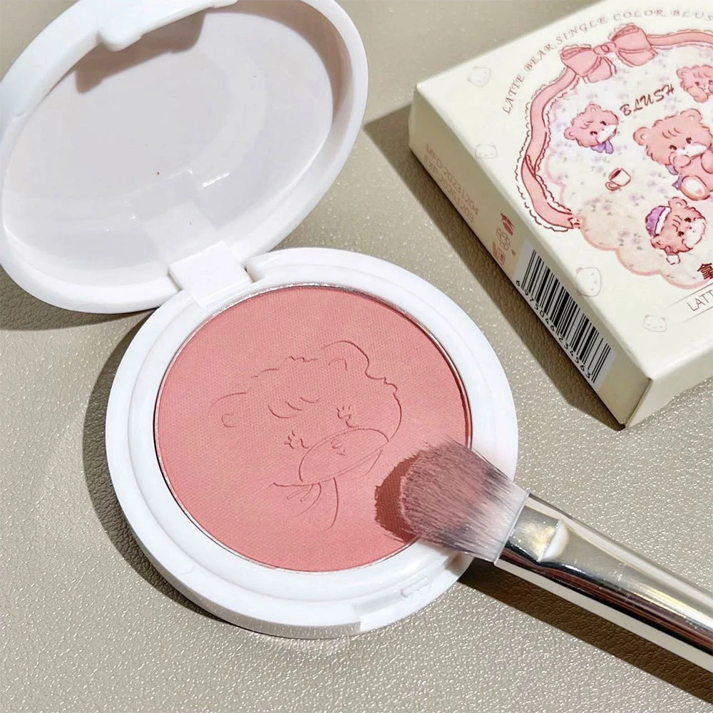 Monochrome Cute Blusher Peach Milk Pink Cream Natural Cheek Tint Brighten Waterproof Matte Face Contouring Blush Palette Makeup