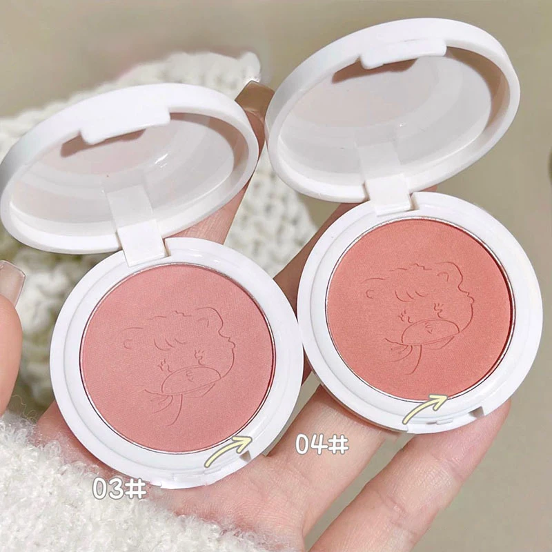 Monochrome Cute Blusher Peach Milk Pink Cream Natural Cheek Tint Brighten Waterproof Matte Face Contouring Blush Palette Makeup