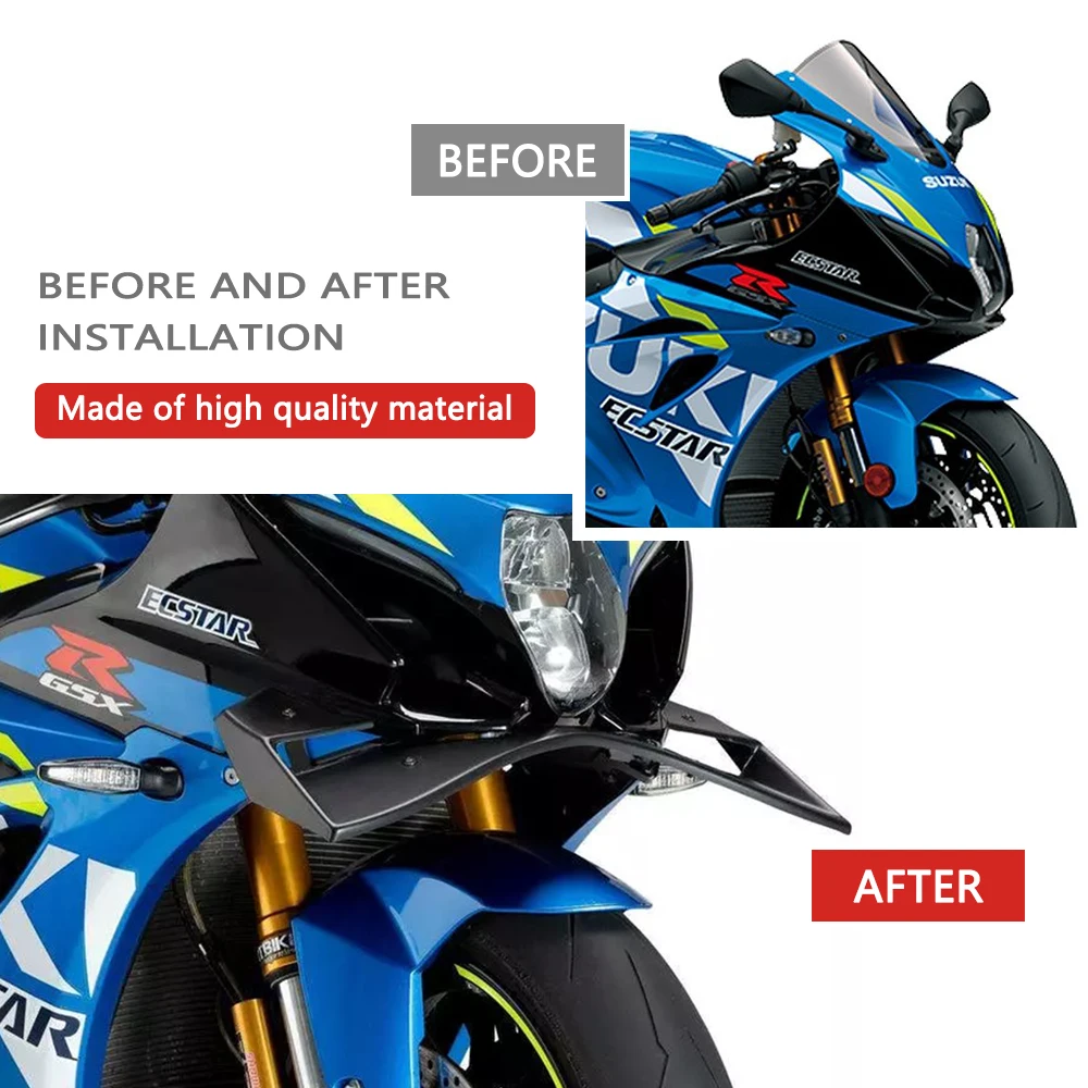 New Motorcycle Front Fairing Winglet Aerodynamic Wing Spoiler Winglet Fairing For GSX-R1000 2017-2025 GSX R1000R 2017-2021