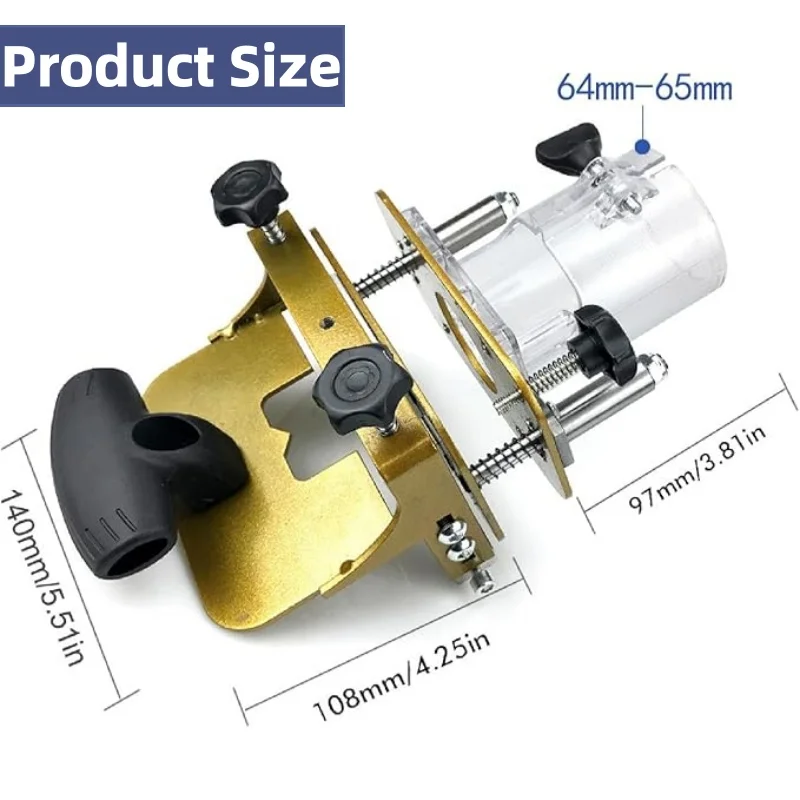 2‑in‑1 Invisible Fastener Slotting Jig Adjustable Woodworking Trimmer Bracket Mortising Groove Locator for Concealed Connectors