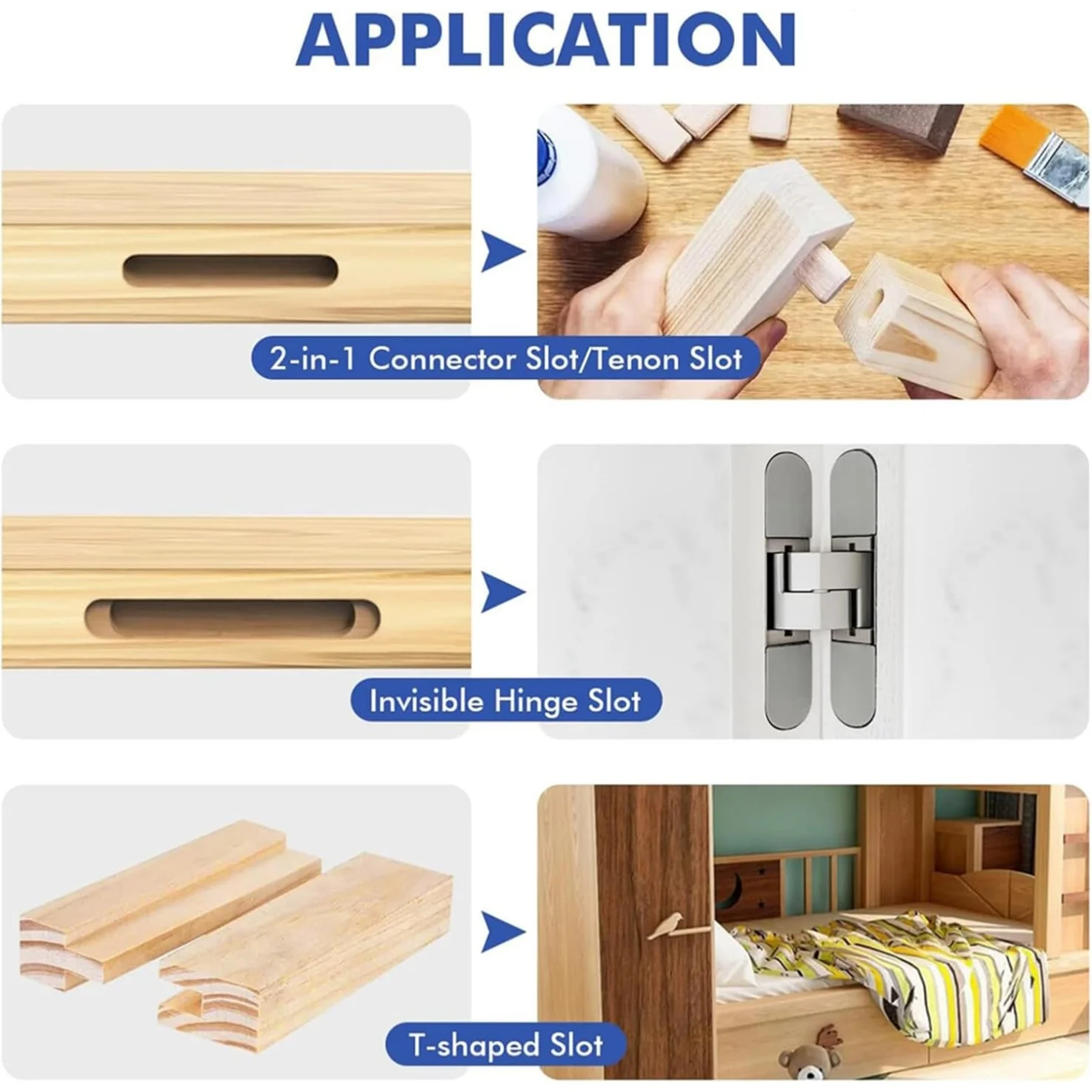 2‑in‑1 Invisible Fastener Slotting Jig Adjustable Woodworking Trimmer Bracket Mortising Groove Locator for Concealed Connectors