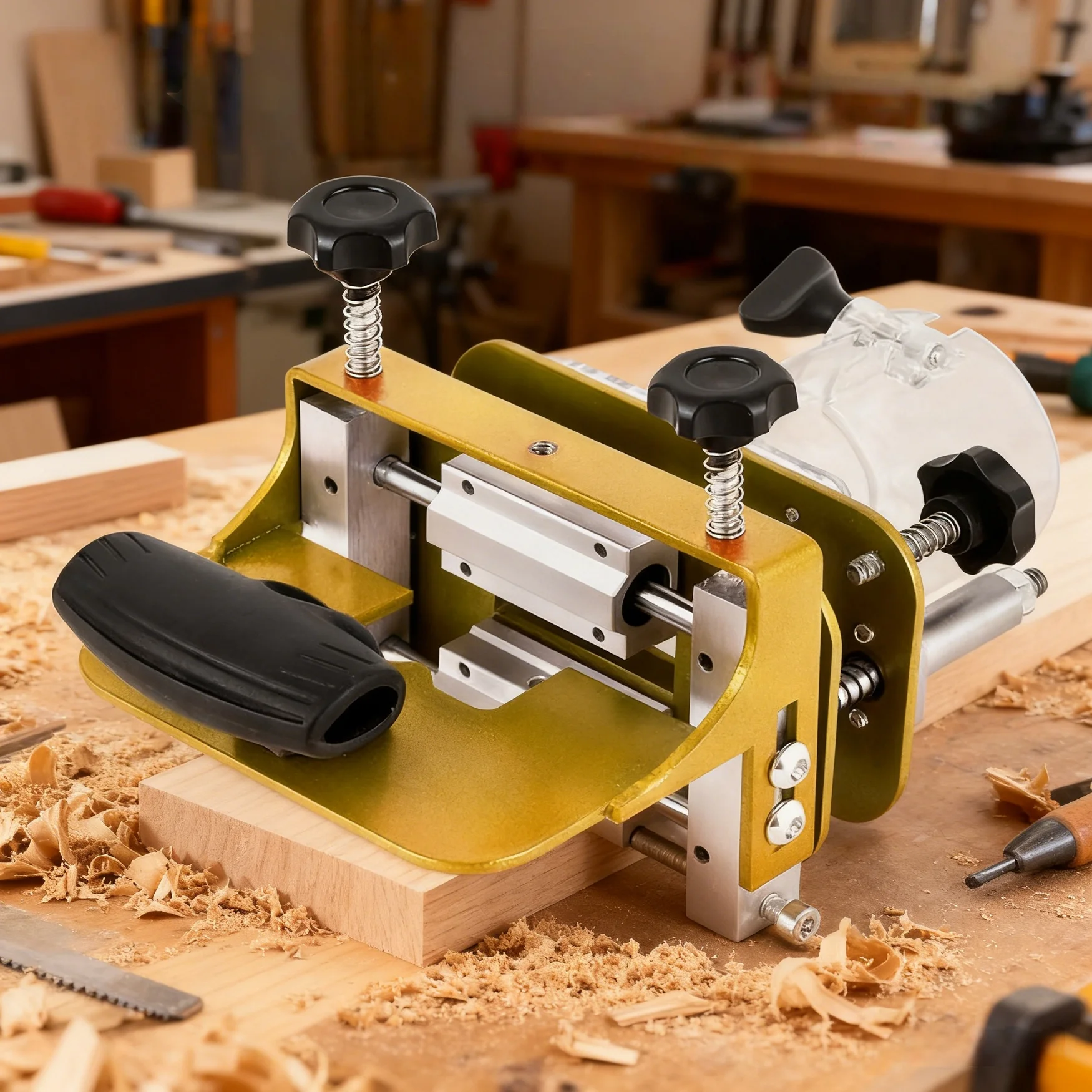 2‑in‑1 Invisible Fastener Slotting Jig Adjustable Woodworking Trimmer Bracket Mortising Groove Locator for Concealed Connectors