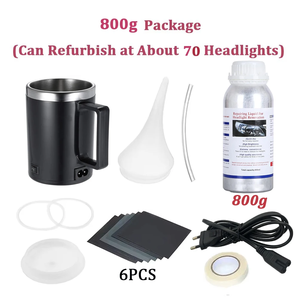 Car Headlight Chemical Polishing Kit Headlights Liquid Polymer Repair Fluid Scratch Remover Car Headlight Polish Restoration Kit