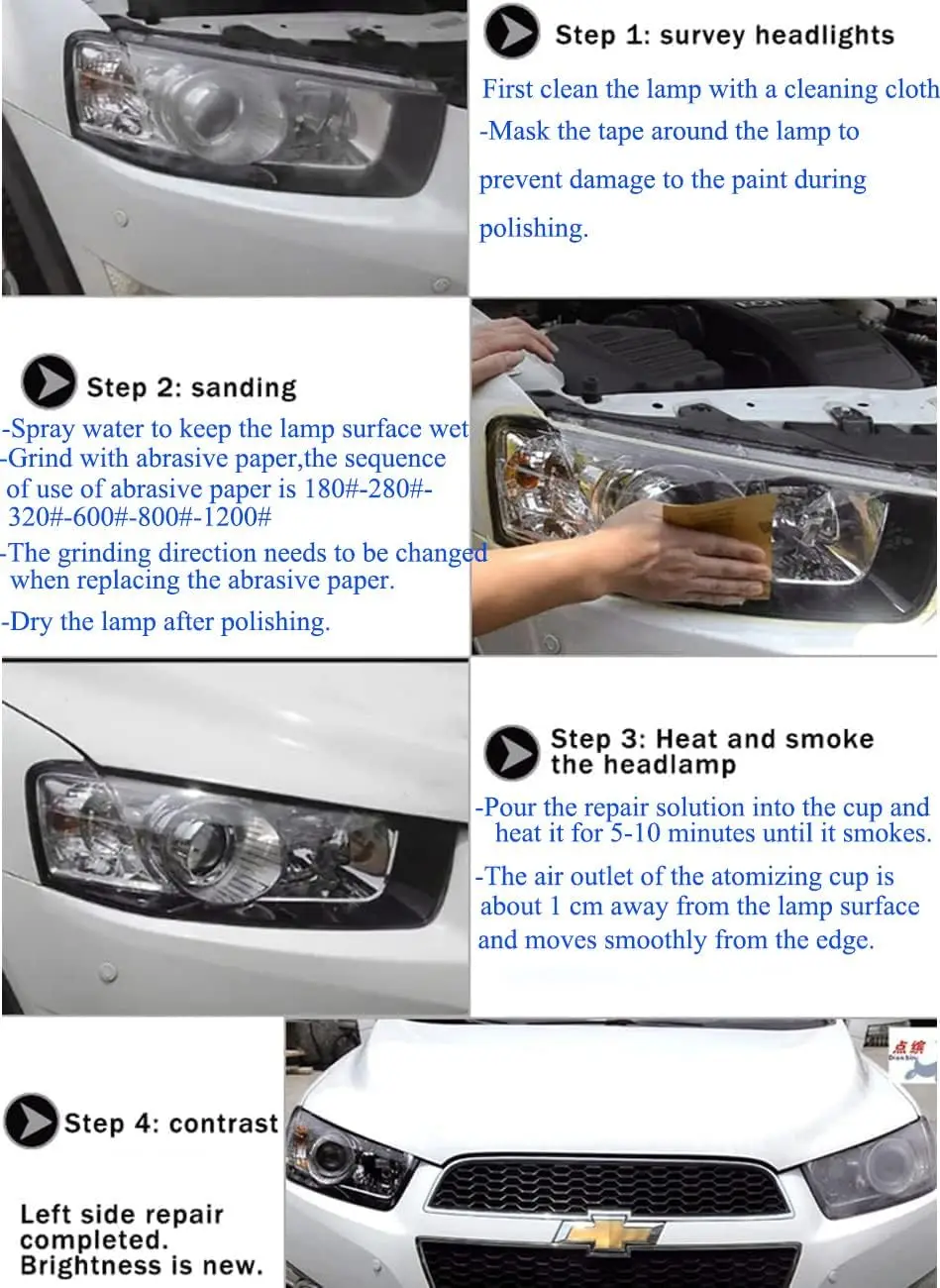Car Headlight Chemical Polishing Kit Headlights Liquid Polymer Repair Fluid Scratch Remover Car Headlight Polish Restoration Kit