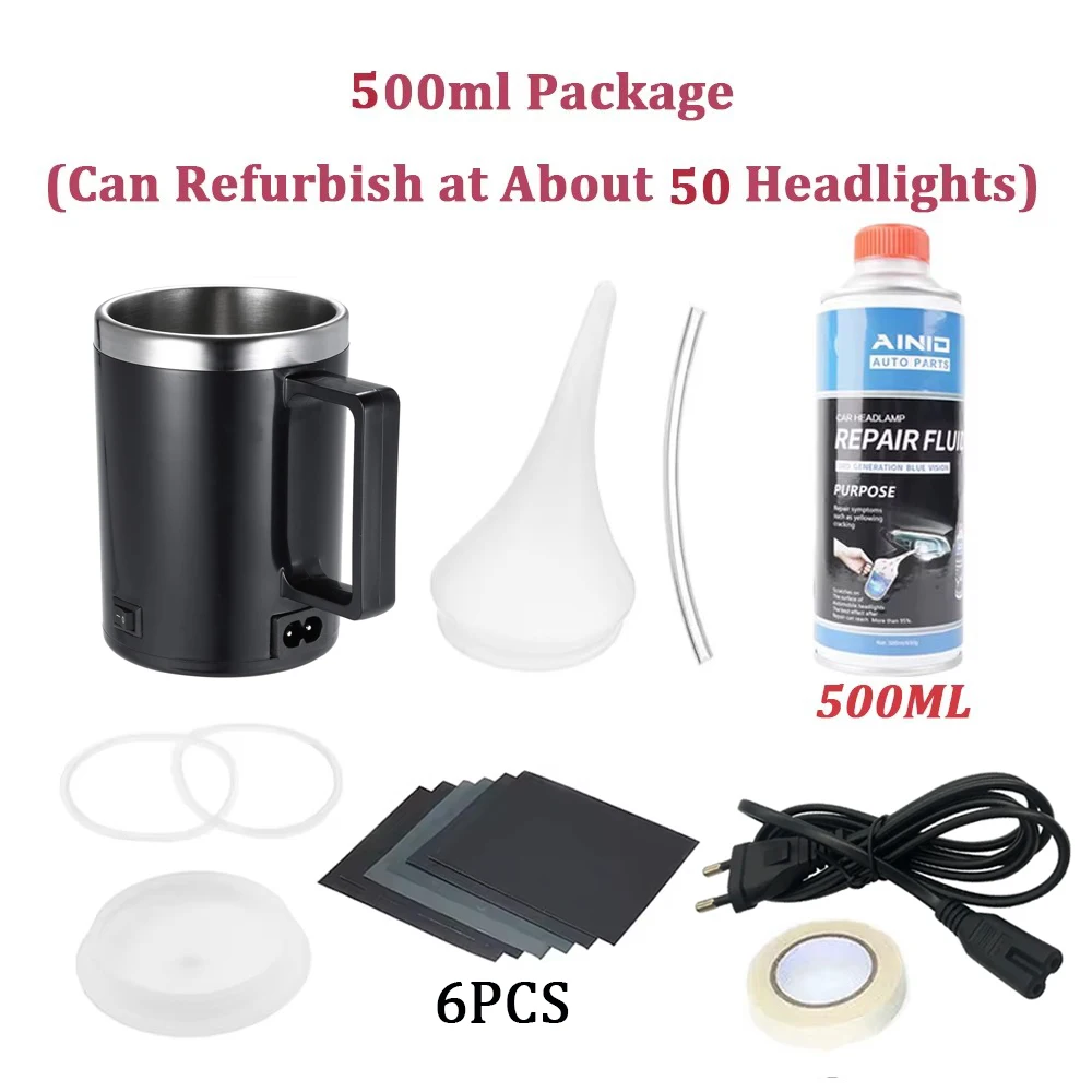 Car Headlight Chemical Polishing Kit Headlights Liquid Polymer Repair Fluid Scratch Remover Car Headlight Polish Restoration Kit