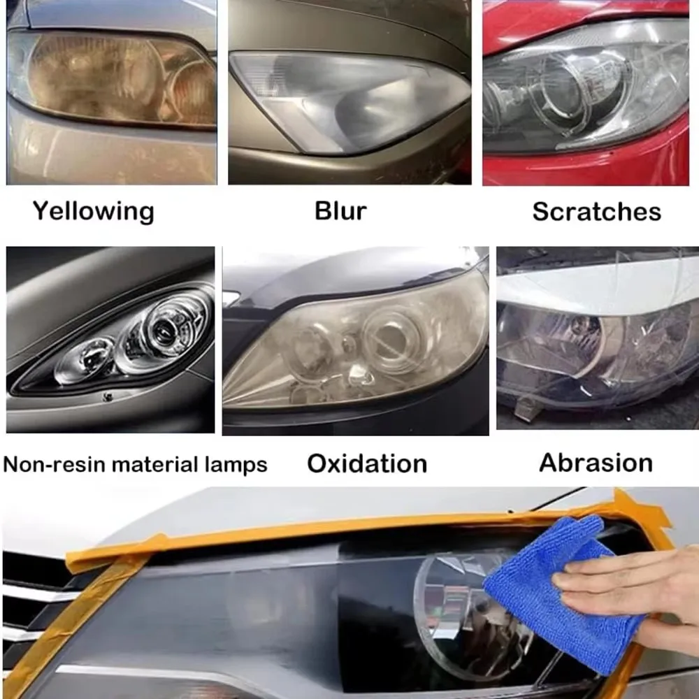 Car Headlight Chemical Polishing Kit Headlights Liquid Polymer Repair Fluid Scratch Remover Car Headlight Polish Restoration Kit
