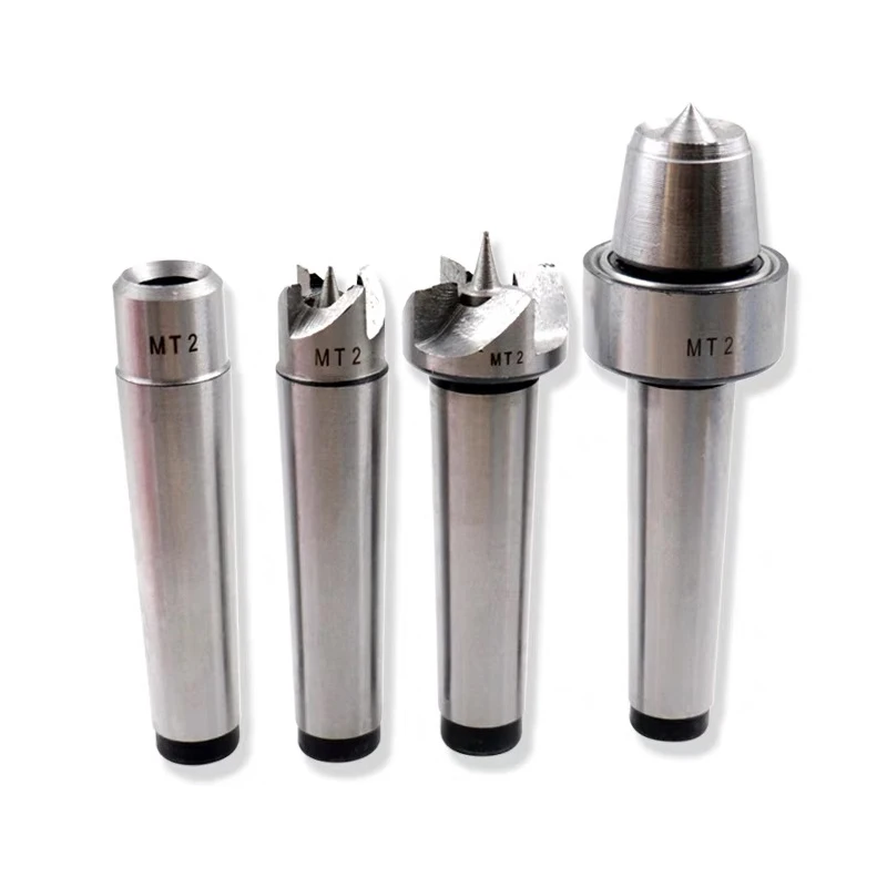 Woodworking Top Pin 4Pcs MT1 MT2 Wood Lathe Turning Tool Spur Live Center Set Taper For Woodwork Bored Tailstock Milling Machine