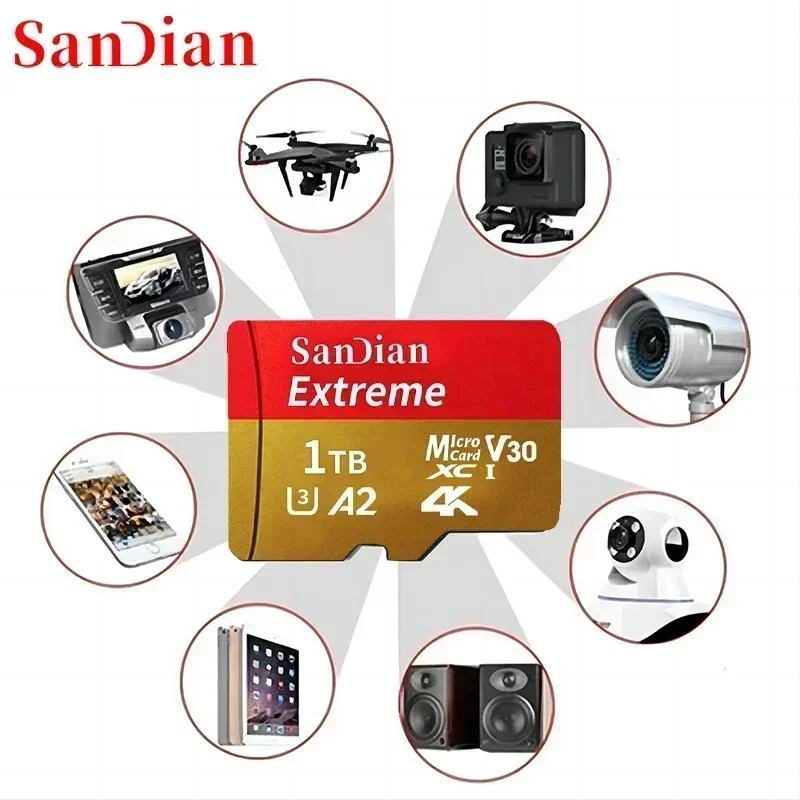 Class 10 Memory SD Cards USB Adapter SD Memory Cards 512GB 256GB High Speed Micro TF/SD Card For Mobile Phone/Laptop