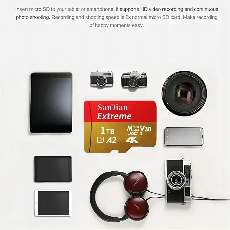 Class 10 Memory SD Cards USB Adapter SD Memory Cards 512GB 256GB High Speed Micro TF/SD Card For Mobile Phone/Laptop