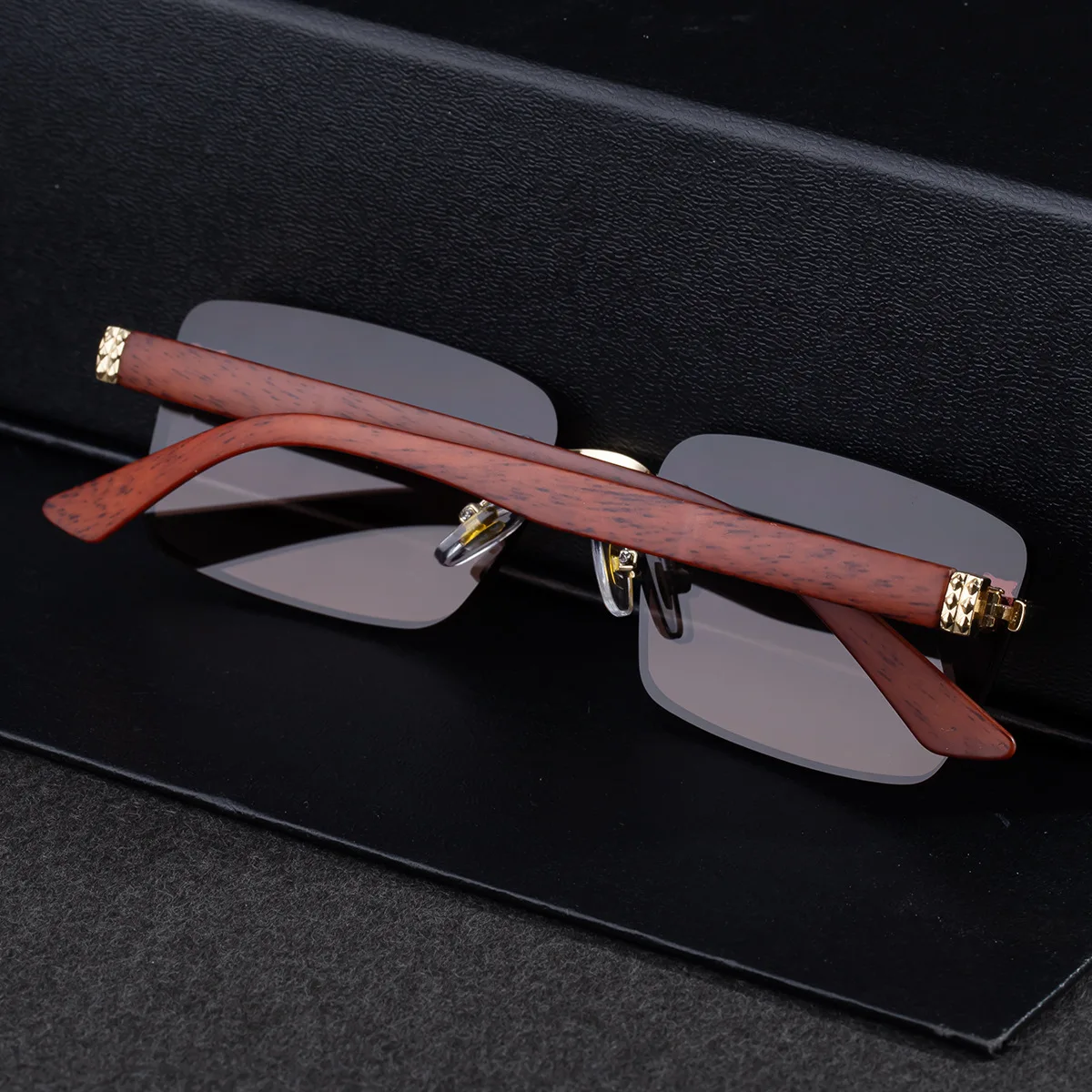2026 Wooden Rimless Sunglasses Women Trendy Retro UV400 Protection Square Sunglass Men Brand Design Fashion Glasses Dropshipping