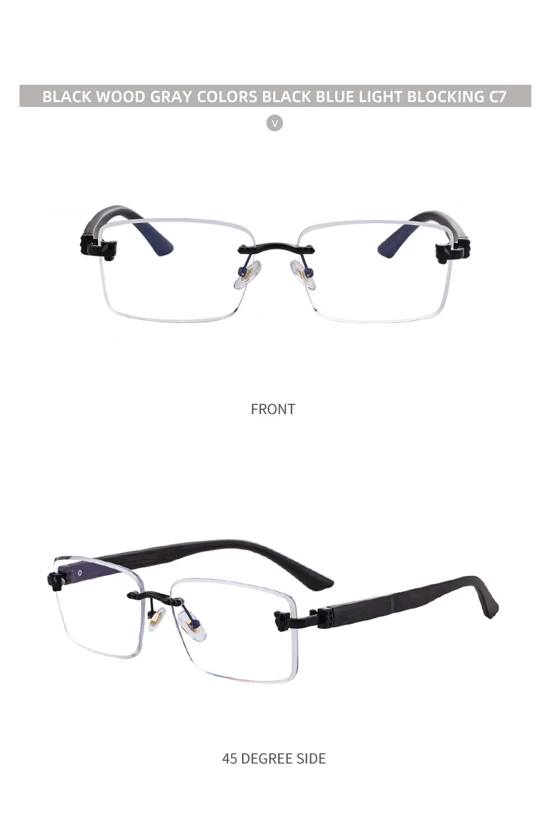 2026 Wooden Rimless Sunglasses Women Trendy Retro UV400 Protection Square Sunglass Men Brand Design Fashion Glasses Dropshipping