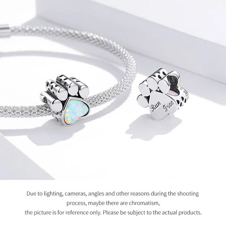WOSTU Dog Charms Pendant 925 Sterling Silver Zirconia Animal Pooch Doggy Bulldog Beads Fit Original Bracelet Pendant DIY Jewelry