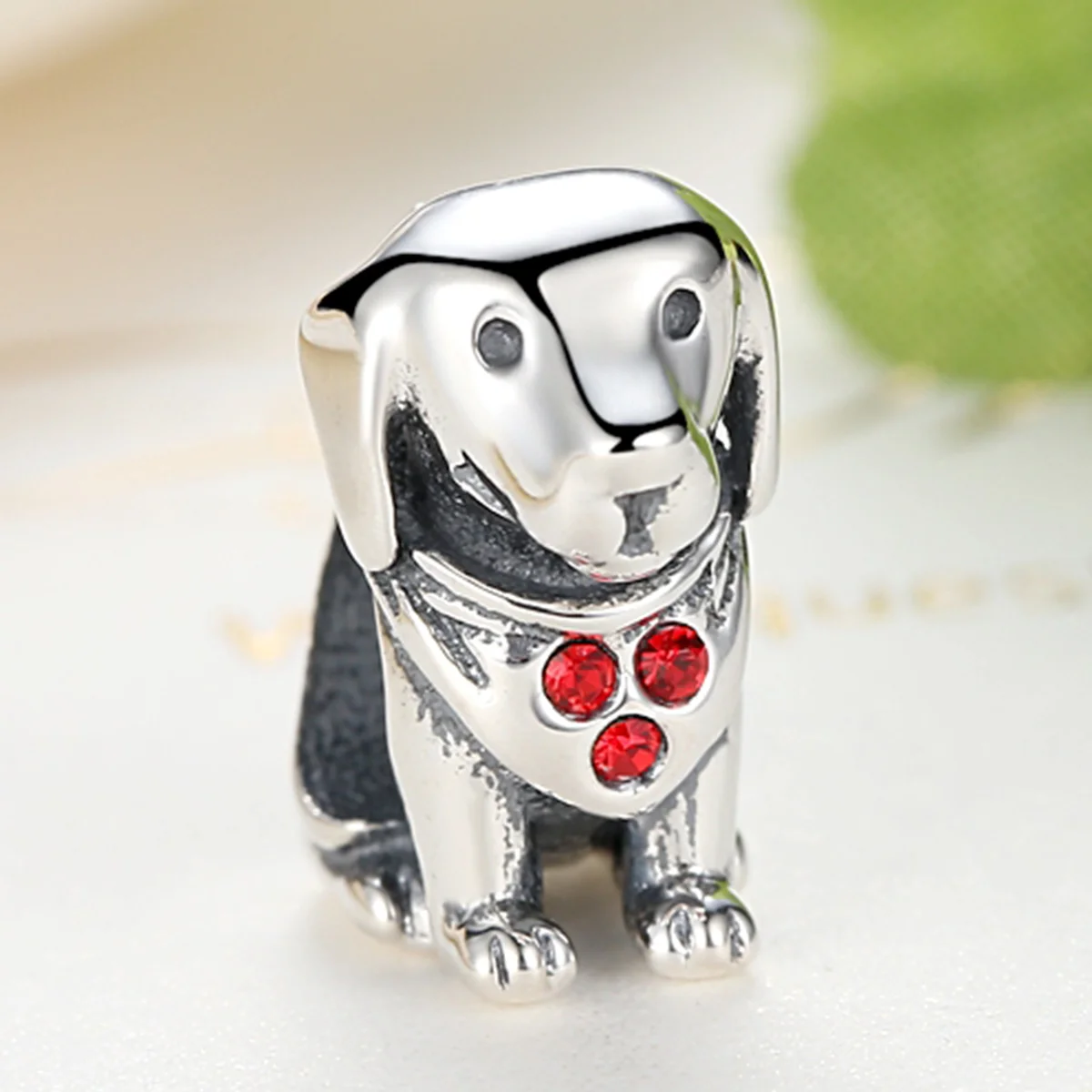 WOSTU Dog Charms Pendant 925 Sterling Silver Zirconia Animal Pooch Doggy Bulldog Beads Fit Original Bracelet Pendant DIY Jewelry