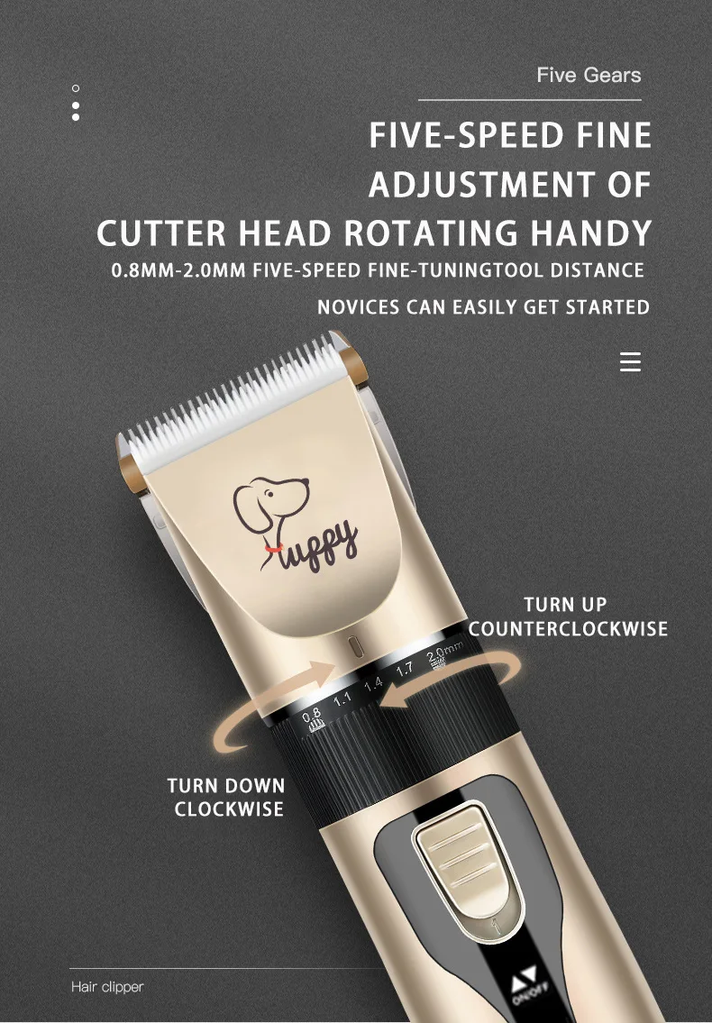 Electric Pet Clipper Grooming Kit for Dogs Reachageable Trimmer Haircut Cat Hair Cutting Remover Quiet Nail Grinder Machine Set
