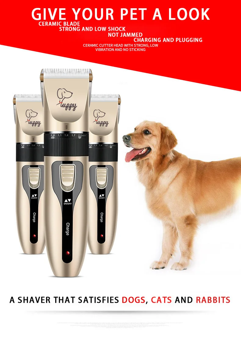Electric Pet Clipper Grooming Kit for Dogs Reachageable Trimmer Haircut Cat Hair Cutting Remover Quiet Nail Grinder Machine Set