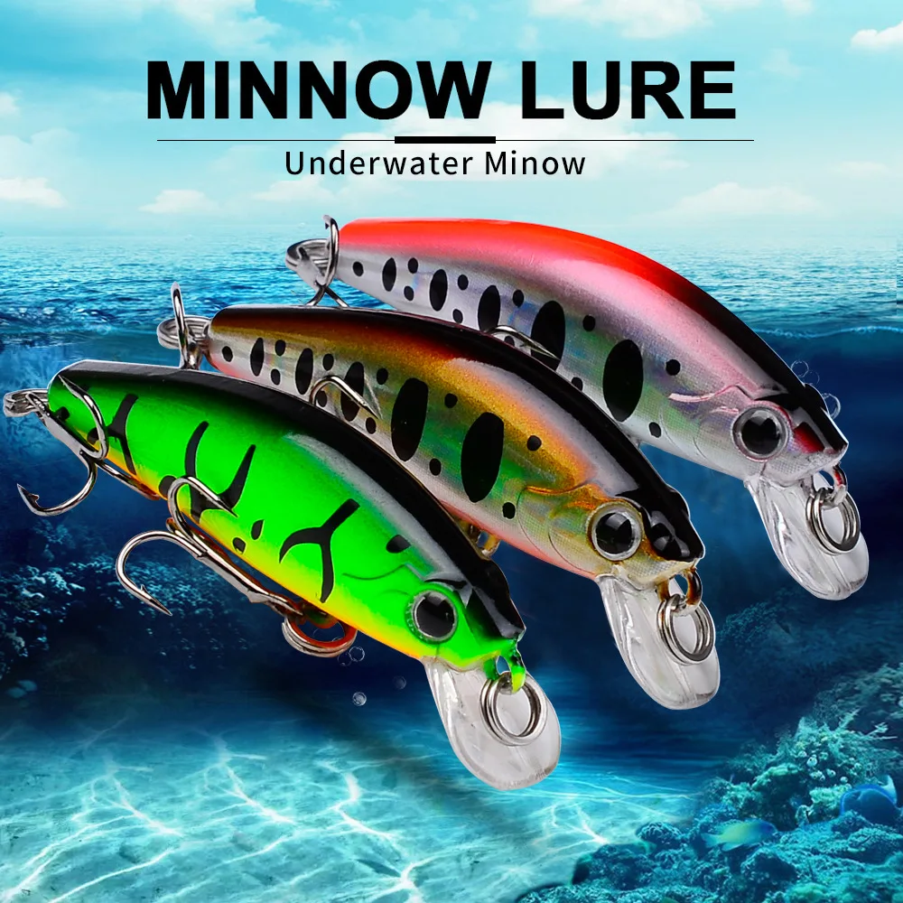 Mini Sinking Minnow Wobblers Fishing Lures 5.6cm 6.8g Trout Artificial Plastic Hard Bait Jerkbait Crankbait Bass Fishing Tackle