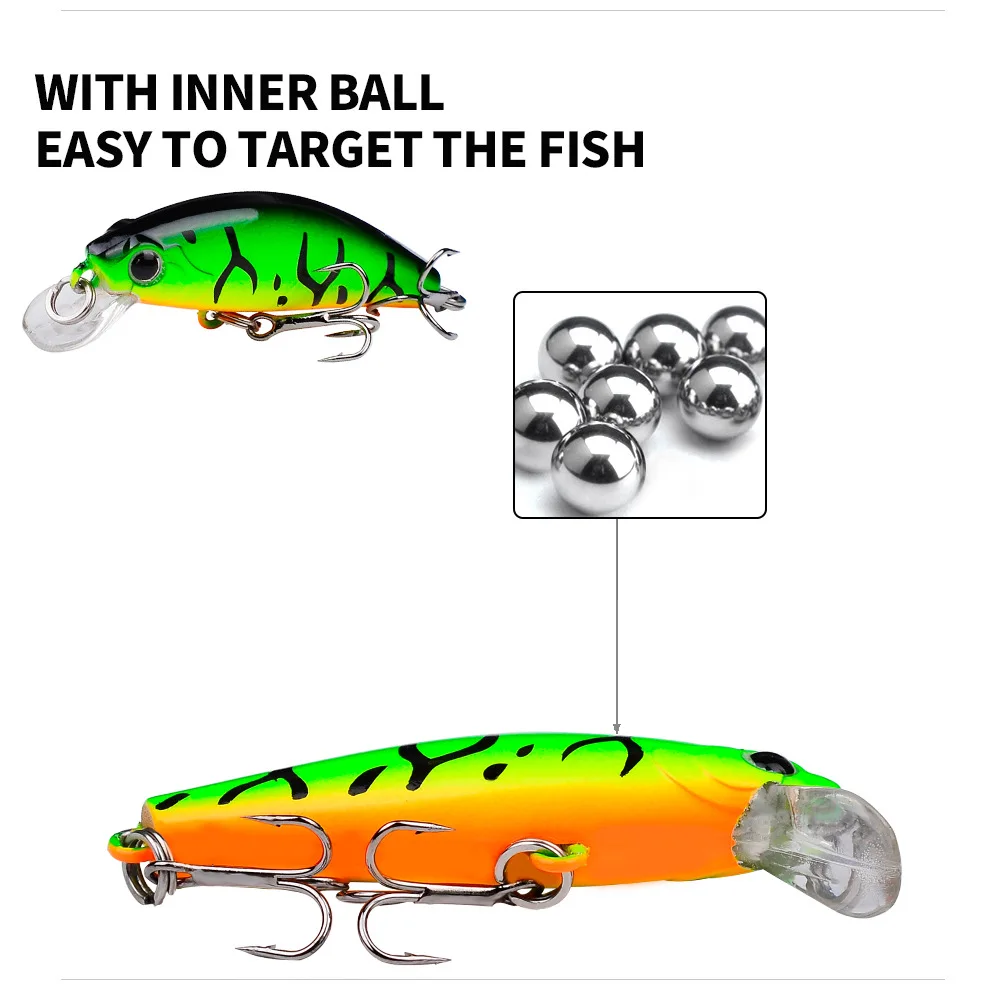Mini Sinking Minnow Wobblers Fishing Lures 5.6cm 6.8g Trout Artificial Plastic Hard Bait Jerkbait Crankbait Bass Fishing Tackle