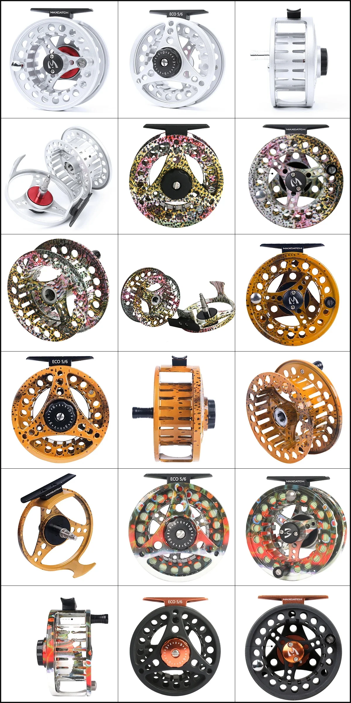 Maximumcatch ECO Fly Fishing Reel 3/4/5/6/7/8WT Large Arbor Die Casting Aluminum Fly Reel Smooth Drag Trout Bass Fishing Reel