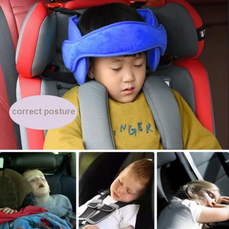 Baby Head Support Belt for Car Seat Headrest Neck Protection Soft Cotton Adjustable Child Safety Seat Accessories