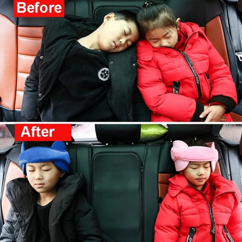 Baby Head Support Belt for Car Seat Headrest Neck Protection Soft Cotton Adjustable Child Safety Seat Accessories