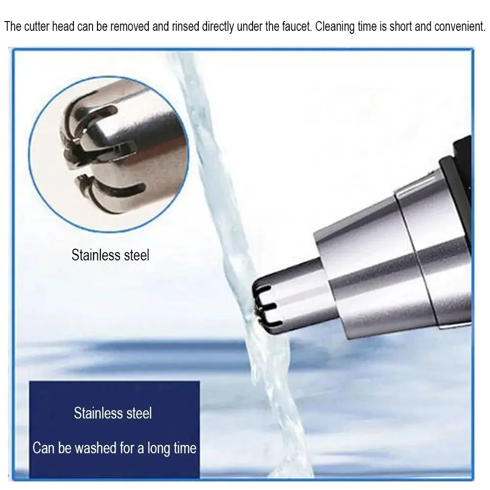 Nose Ear Eyebrow Trimmer Painless Facial Hair Shaver Grooming Kit for Men Women Cordless Battery Powered 