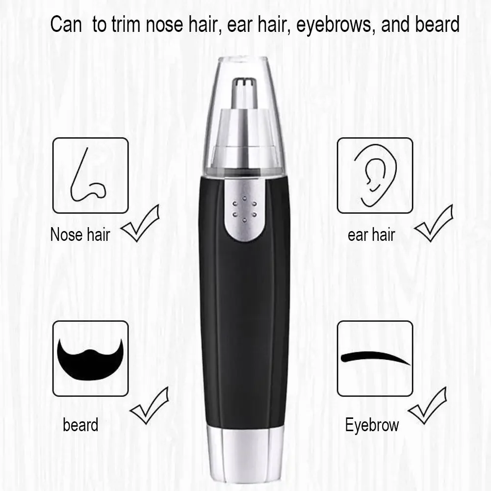 Nose Ear Eyebrow Trimmer Painless Facial Hair Shaver Grooming Kit for Men Women Cordless Battery Powered 