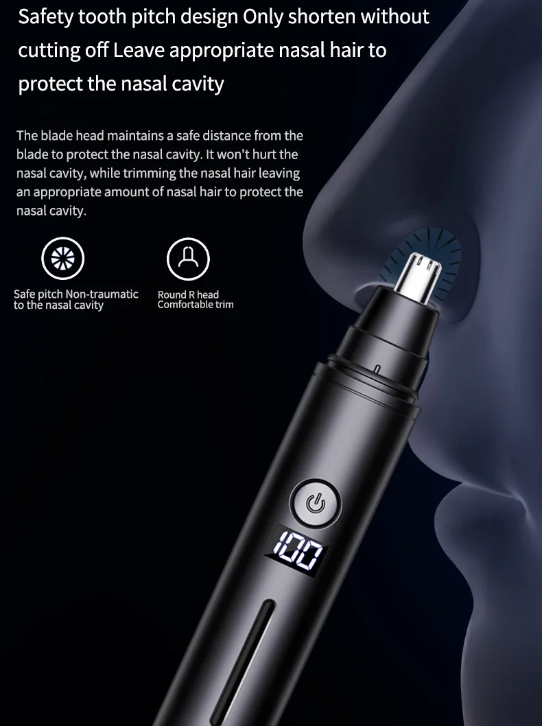 Mini Pocket Nose Hair Trimmer Painless Clipper Nose Ears Hair Eyebrow Waterproof Portable Trimmer For Men Women