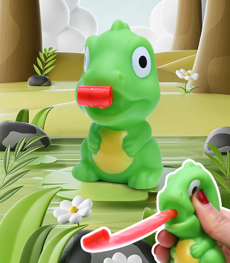 Pinch Frog Dinosaur Sticking Tongue Out Relieve Stress Toy Funny Children Creative Decompression Fidget Toy Christmas Party Gift