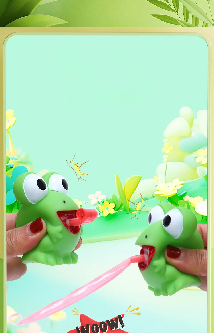 Pinch Frog Dinosaur Sticking Tongue Out Relieve Stress Toy Funny Children Creative Decompression Fidget Toy Christmas Party Gift