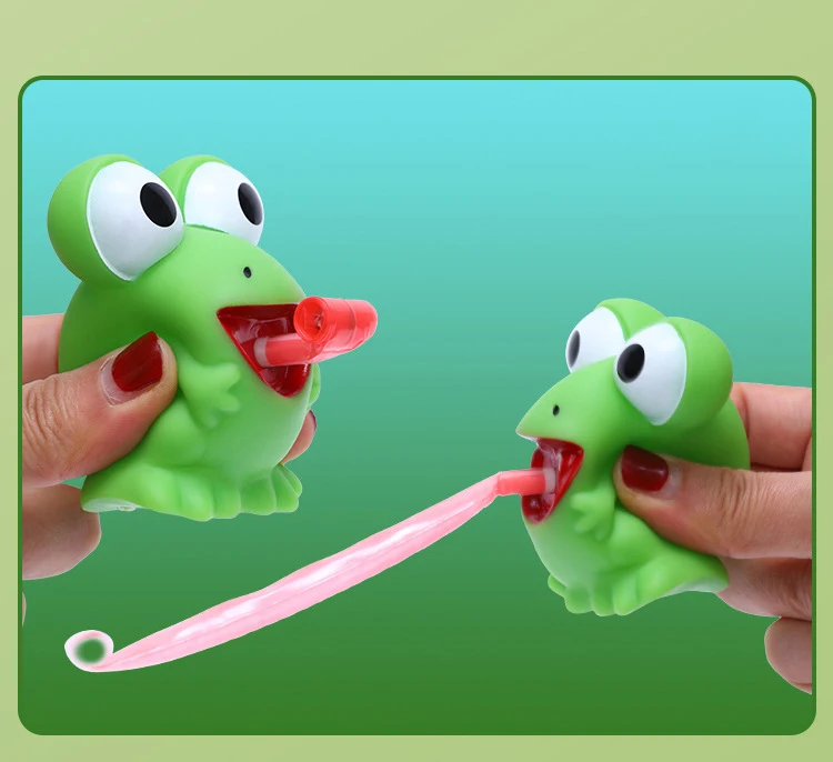 Pinch Frog Dinosaur Sticking Tongue Out Relieve Stress Toy Funny Children Creative Decompression Fidget Toy Christmas Party Gift