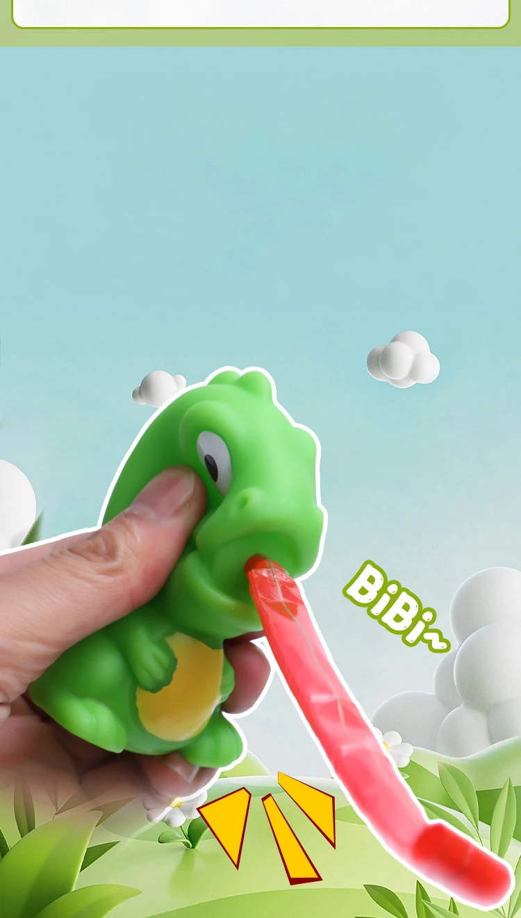 Pinch Frog Dinosaur Sticking Tongue Out Relieve Stress Toy Funny Children Creative Decompression Fidget Toy Christmas Party Gift
