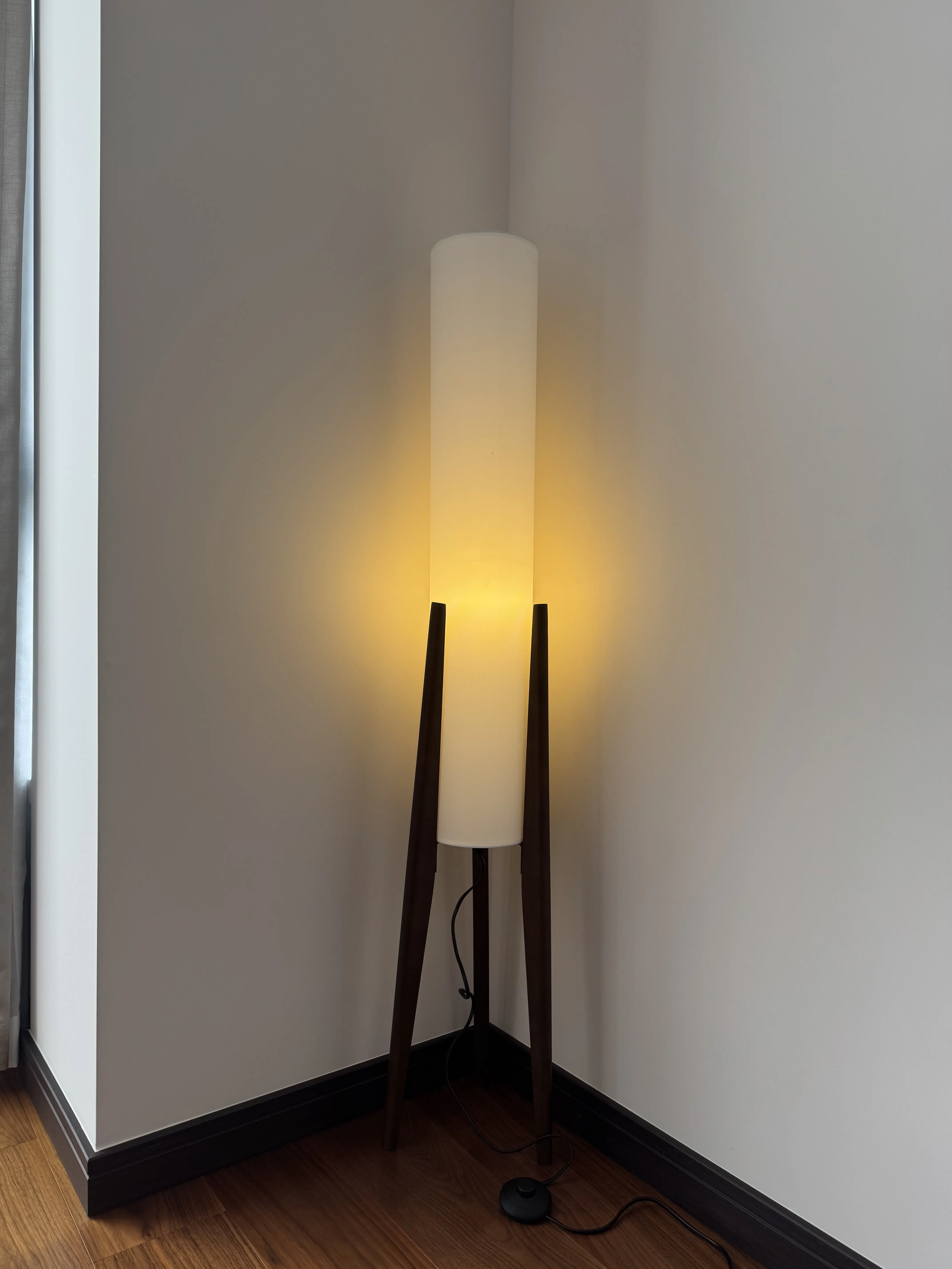 Wabi-sabi Style Wooden Antique-style Floor Lamp Bedroom Living Room Sofa-side Living Room Floor Lamp Indoor Home Decor Fixture