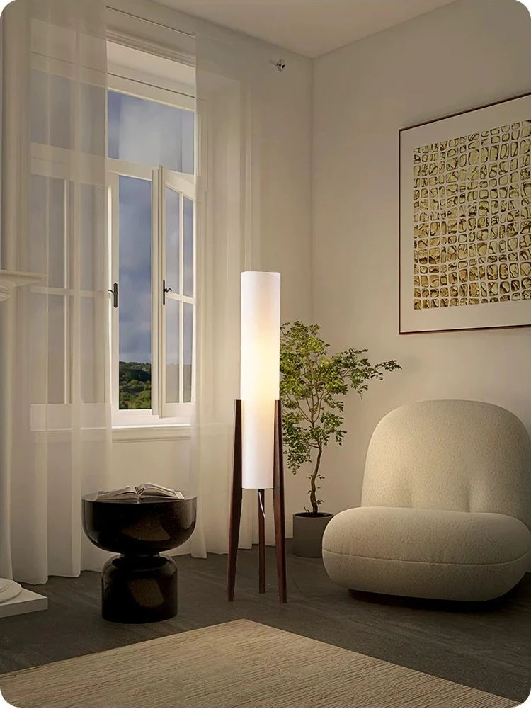 Wabi-sabi Style Wooden Antique-style Floor Lamp Bedroom Living Room Sofa-side Living Room Floor Lamp Indoor Home Decor Fixture