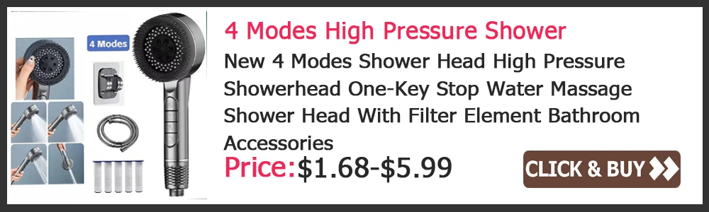 New Golden 304 Stainless Steel High Pressure Water Saving Shower Head Large Flow Handheld Showerhead Set Bathroom Accessories