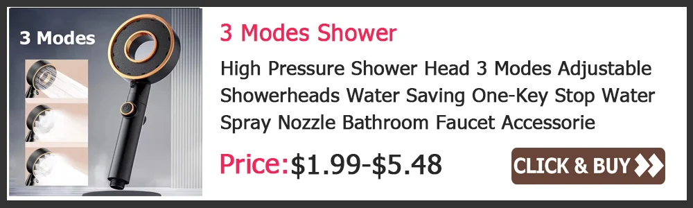 New Golden 304 Stainless Steel High Pressure Water Saving Shower Head Large Flow Handheld Showerhead Set Bathroom Accessories
