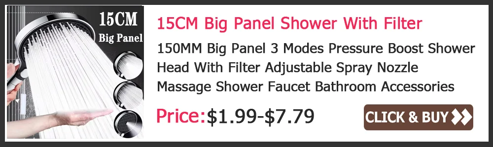 New Golden 304 Stainless Steel High Pressure Water Saving Shower Head Large Flow Handheld Showerhead Set Bathroom Accessories
