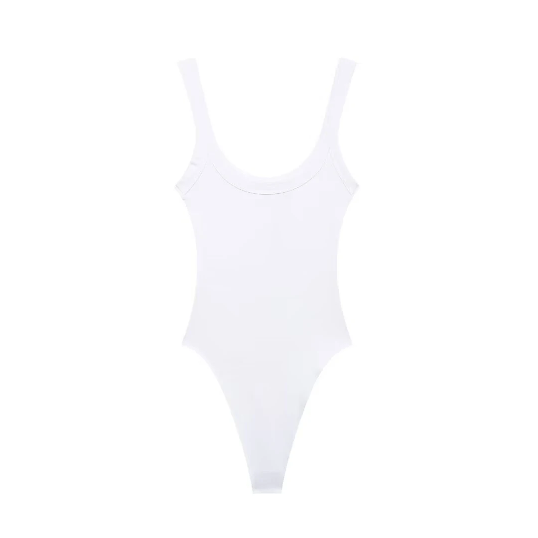 Skinny Ribbed Bodysuits for Women, O Neck, Straps, Snap-Button, Female Playsuits, Sexy Fashion
