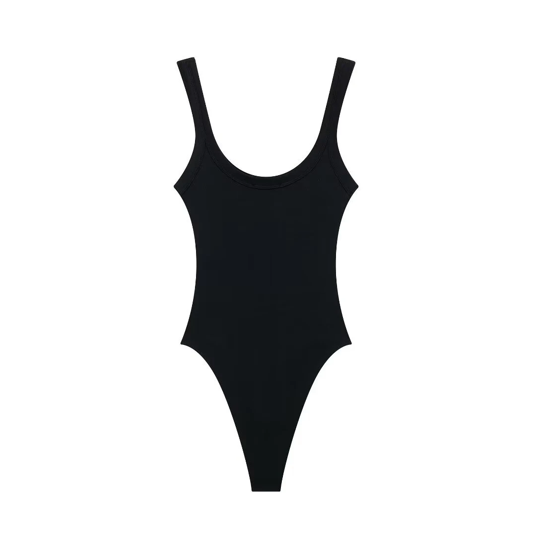 Skinny Ribbed Bodysuits for Women, O Neck, Straps, Snap-Button, Female Playsuits, Sexy Fashion