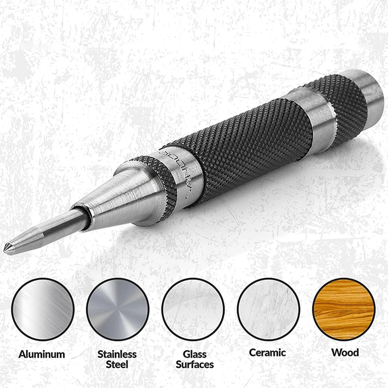 Auto Center Puncher Hole Marker Wood Metal Steel Spring Load Kerner Drill Locator Heavy Duty Punch Carpentry Automatic Hand Tool